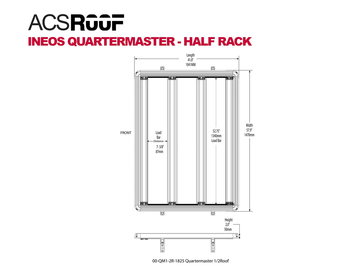 INEOS QUARTERMASTER - ACS ROOF HALF RACK 2024+