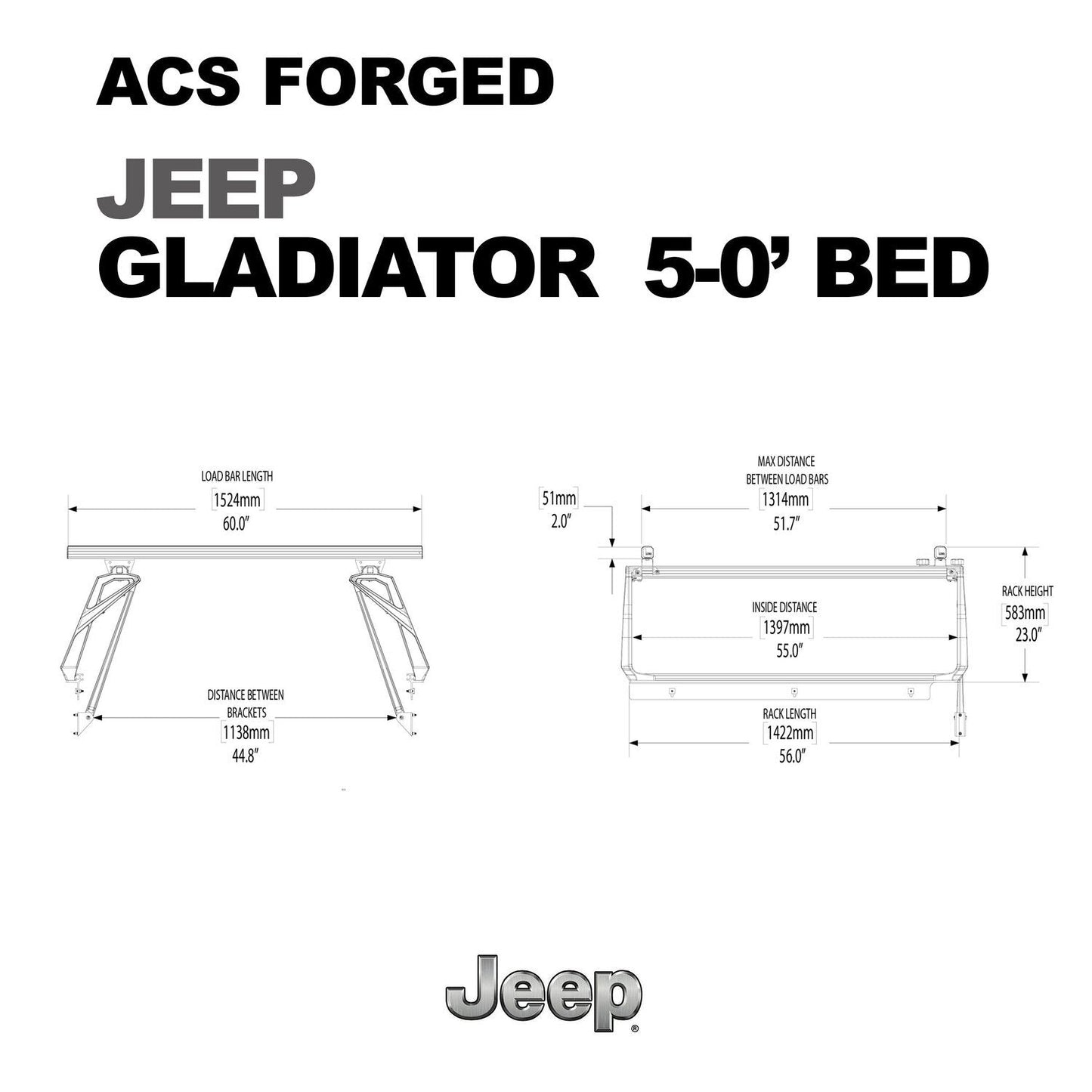 ACS FORGED Bed Rack for JEEP GLADIATOR