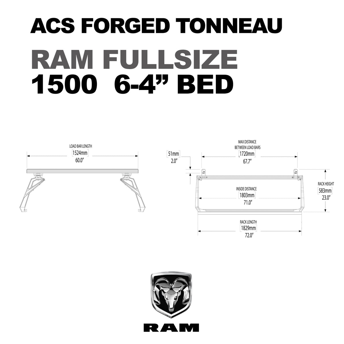 ACS FORGED TONNEAU - RACK ONLY - RAM