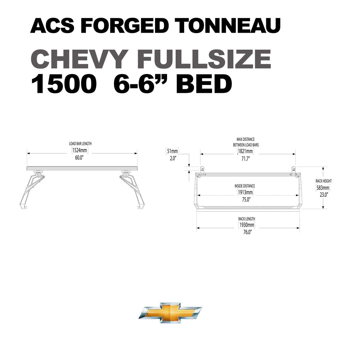 ACS FORGED TONNEAU - RACK ONLY - Chevrolet