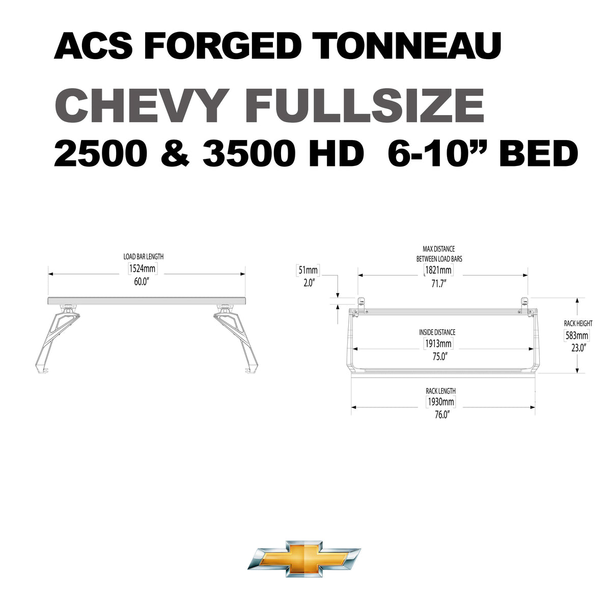 ACS FORGED TONNEAU - RACK ONLY - Chevrolet