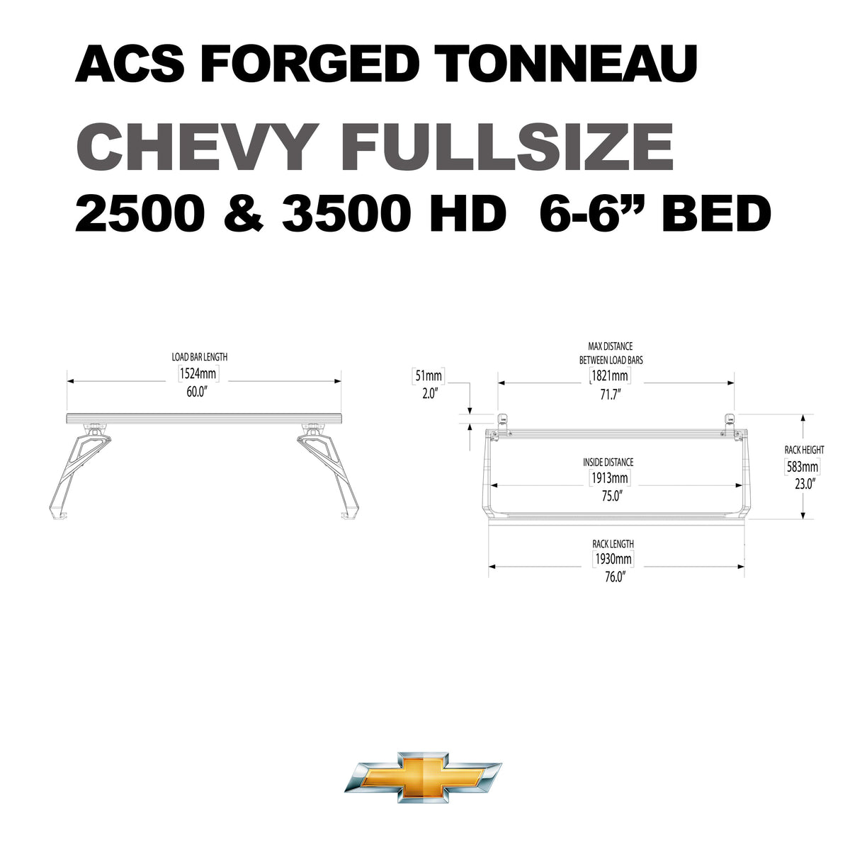 ACS FORGED TONNEAU - RACK ONLY - Chevrolet