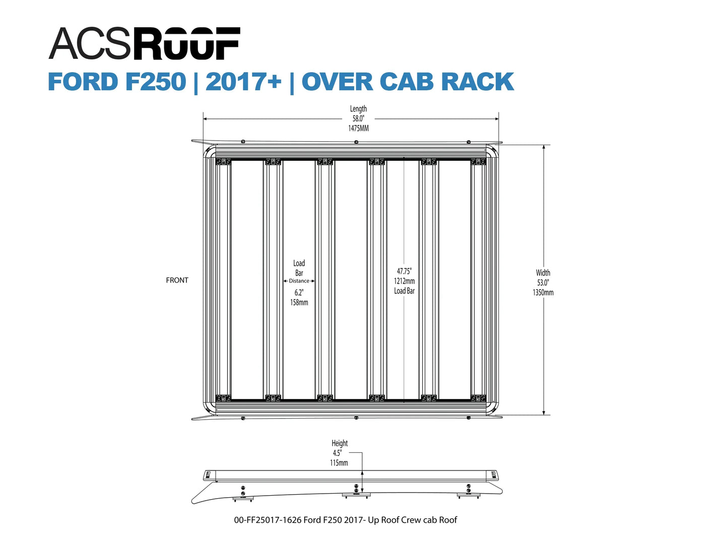 ACS ROOF | Over Cab Platform Rack for FORD SUPERDUTY