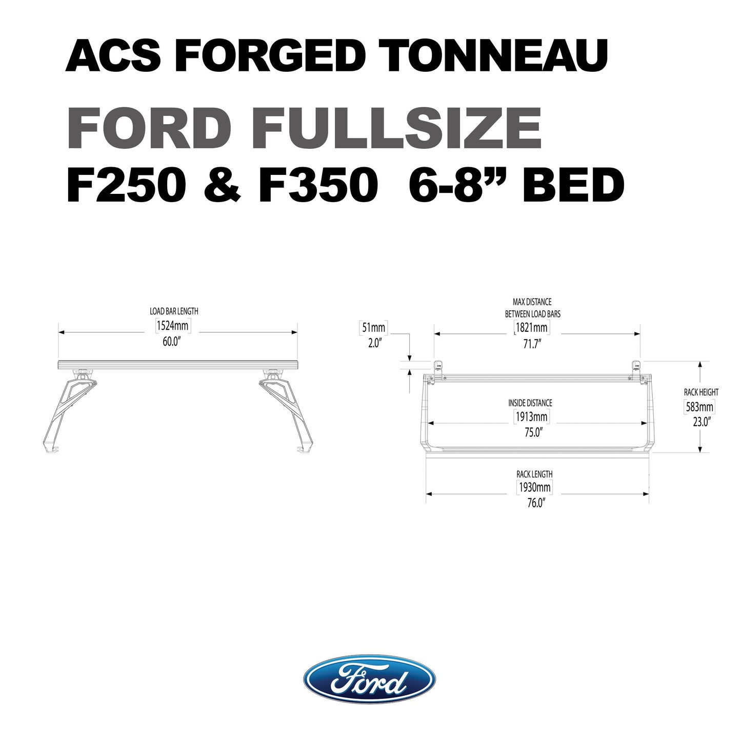 ACS FORGED TONNEAU - RACK ONLY - Ford