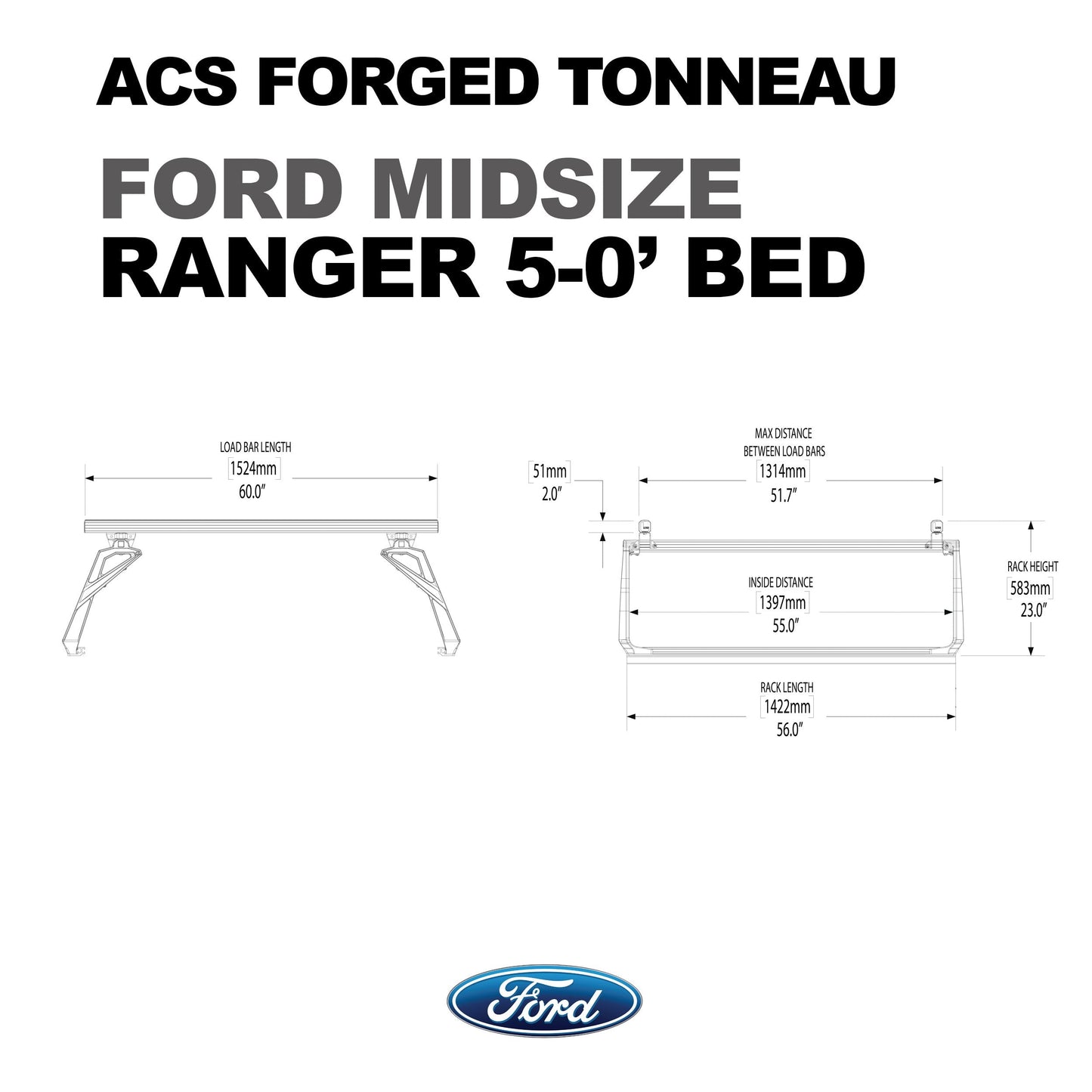 ACS FORGED TONNEAU - RACK ONLY - Ford