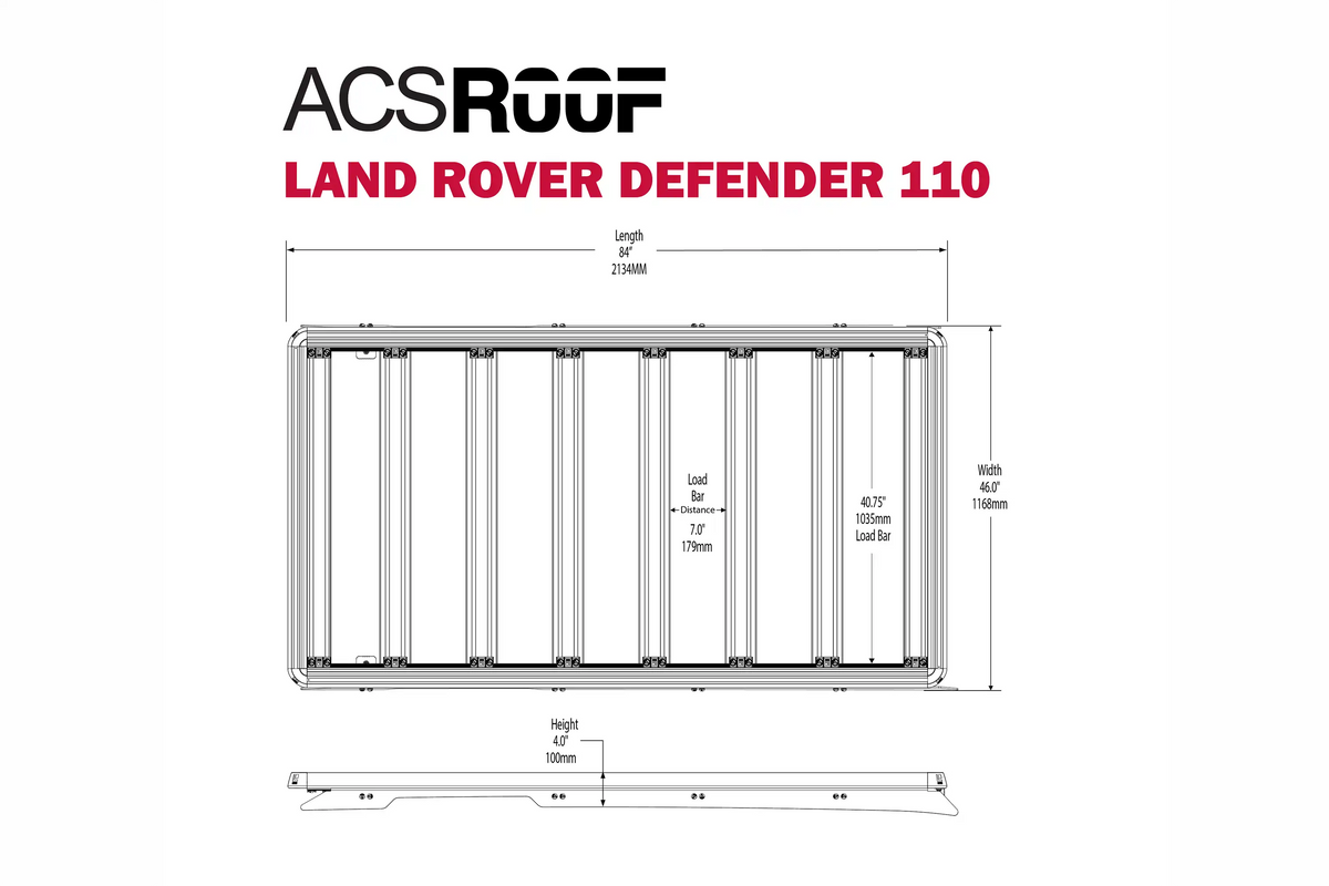ACS ROOF | Over Cab Platform Rack for LAND ROVER DEFENDER 110