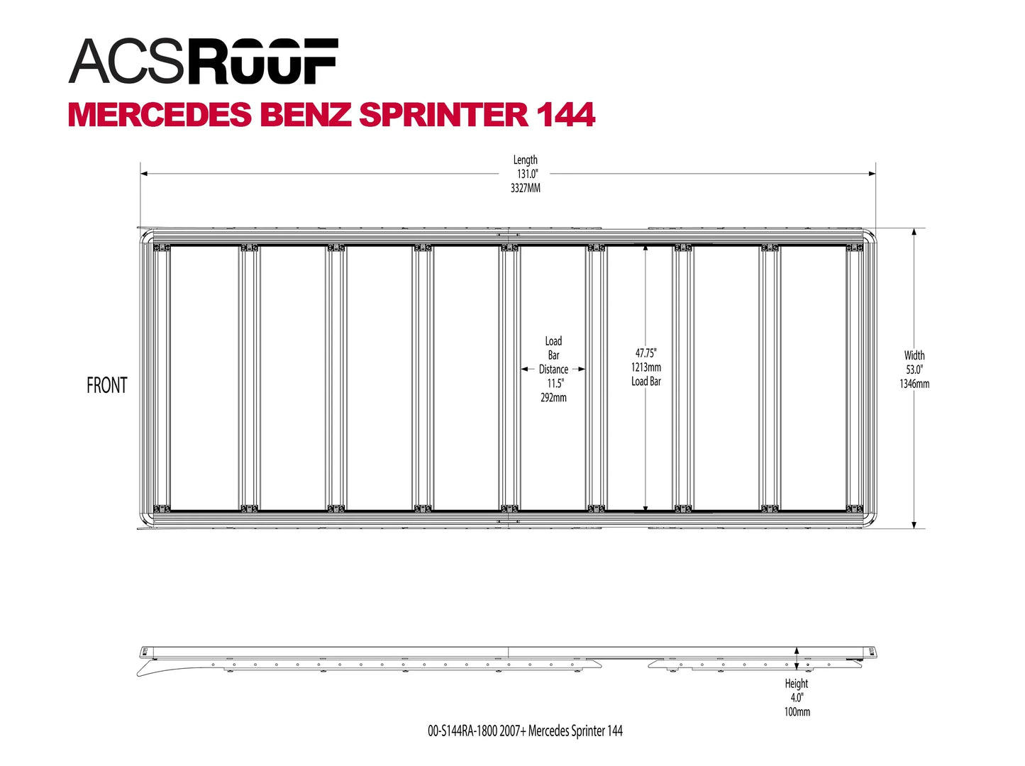 ACS ROOF for MERCEDES BENZ SPRINTER 144 | 2007+